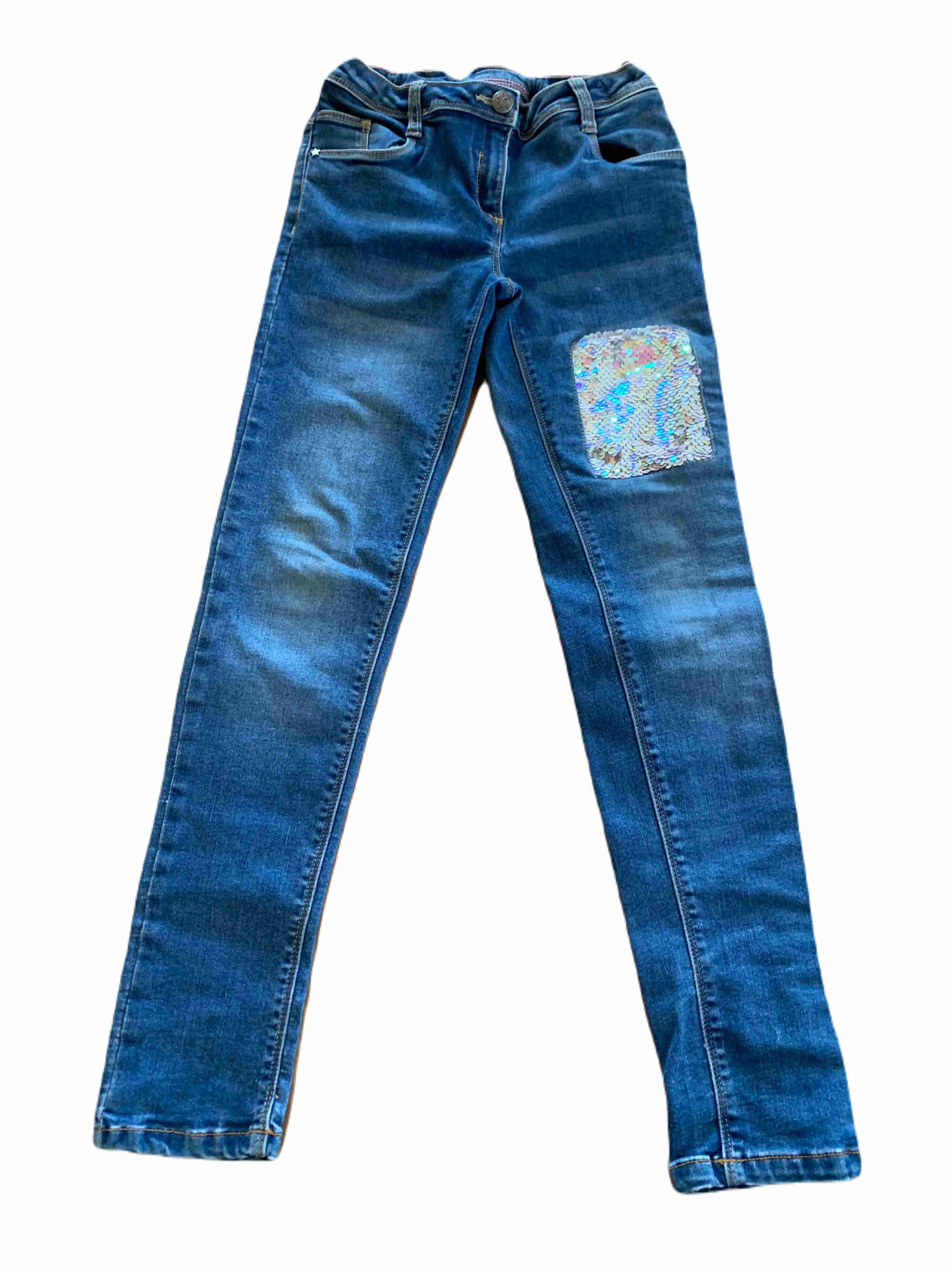 Dívčí džíny zdobené flitry 146